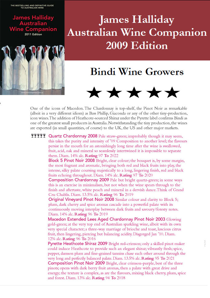 澳大利亚宾迪葡萄园(Bindi Vineyard)-james halliday 5星级酒品 澳大利亚宾迪葡萄园(Bindi Vineyard)-james halliday 5星级酒品